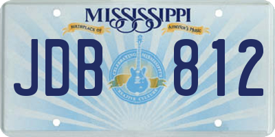 MS license plate JDB812