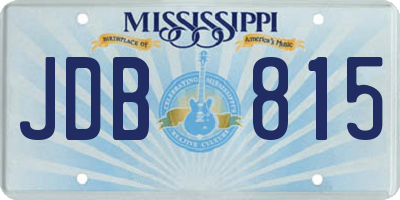 MS license plate JDB815