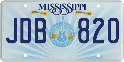 MS license plate JDB820