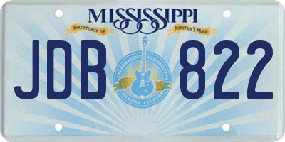 MS license plate JDB822