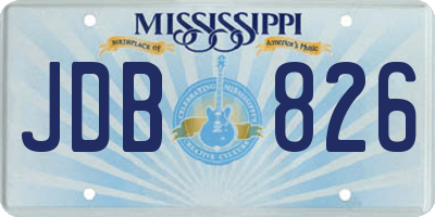 MS license plate JDB826
