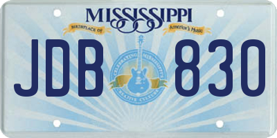 MS license plate JDB830