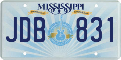 MS license plate JDB831