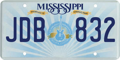 MS license plate JDB832
