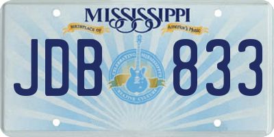 MS license plate JDB833