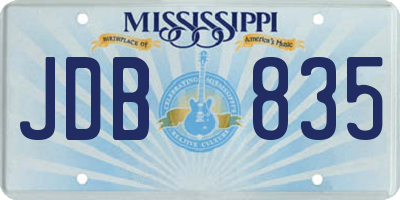 MS license plate JDB835