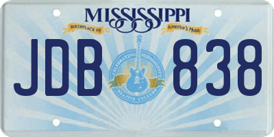 MS license plate JDB838