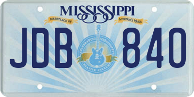MS license plate JDB840