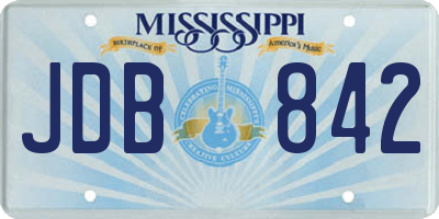MS license plate JDB842