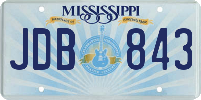 MS license plate JDB843