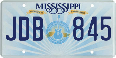MS license plate JDB845