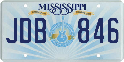 MS license plate JDB846