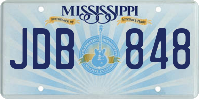 MS license plate JDB848