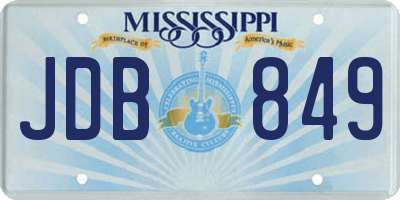 MS license plate JDB849