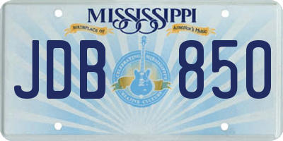MS license plate JDB850