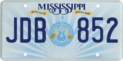 MS license plate JDB852