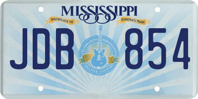 MS license plate JDB854