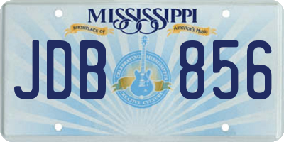 MS license plate JDB856