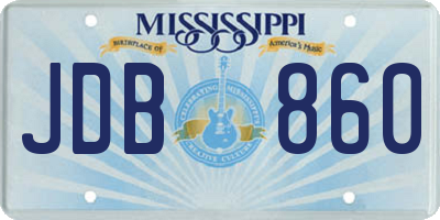 MS license plate JDB860