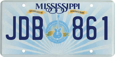 MS license plate JDB861