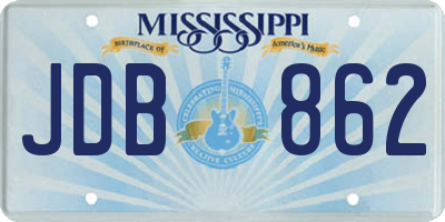 MS license plate JDB862