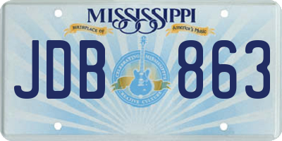 MS license plate JDB863