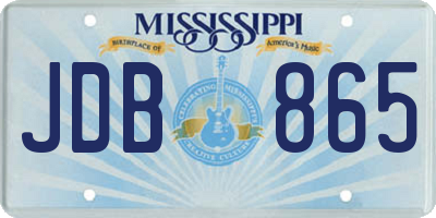 MS license plate JDB865