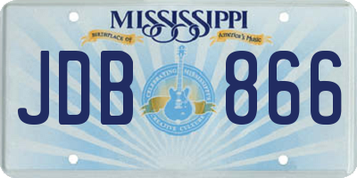 MS license plate JDB866