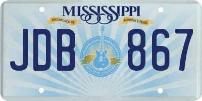 MS license plate JDB867