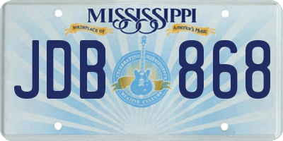 MS license plate JDB868