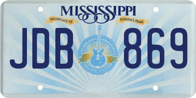 MS license plate JDB869