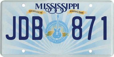 MS license plate JDB871