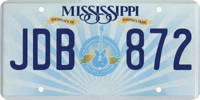 MS license plate JDB872