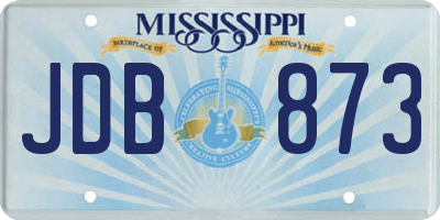 MS license plate JDB873