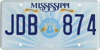 MS license plate JDB874