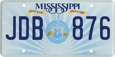 MS license plate JDB876