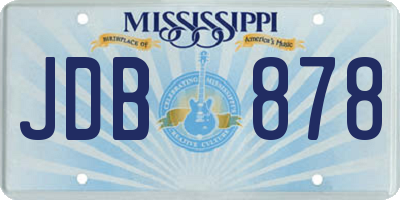 MS license plate JDB878