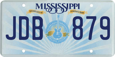 MS license plate JDB879
