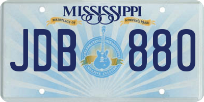 MS license plate JDB880