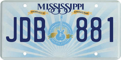 MS license plate JDB881