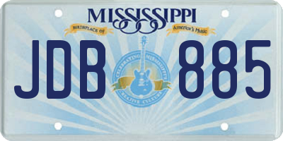 MS license plate JDB885