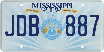 MS license plate JDB887