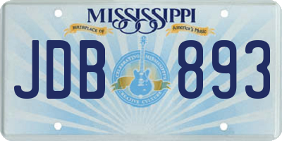 MS license plate JDB893