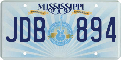 MS license plate JDB894