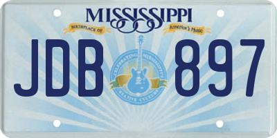 MS license plate JDB897