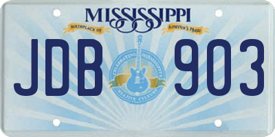 MS license plate JDB903