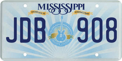 MS license plate JDB908