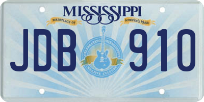 MS license plate JDB910