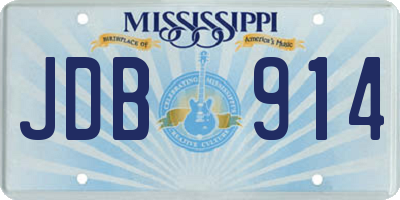MS license plate JDB914