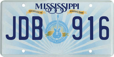 MS license plate JDB916